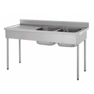 PLONGE INOX 2 CUVES +1 ÉGOUTTOIR GAUCHE Sasa®